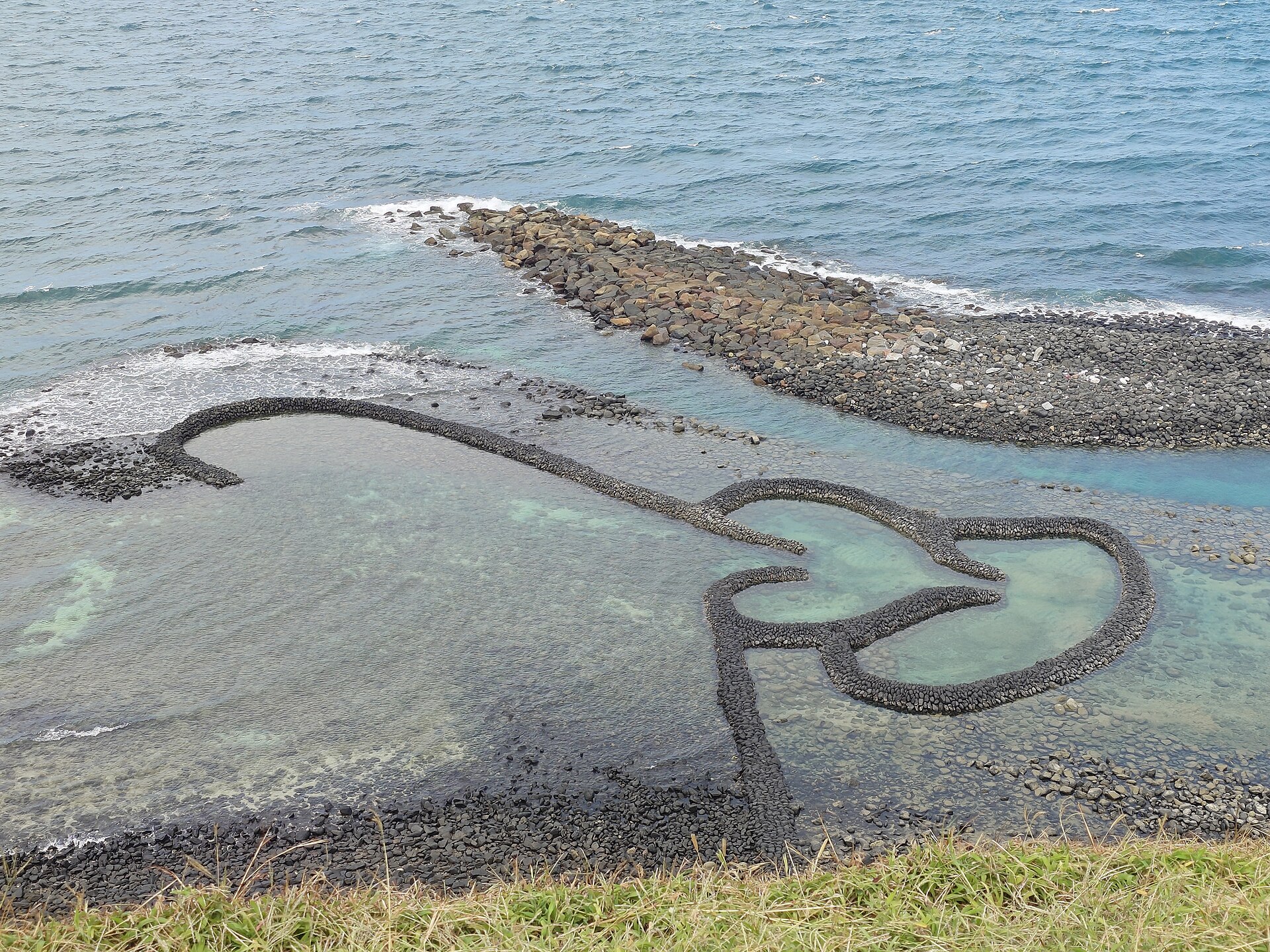 The Twin Hearts Stone Weir at Qimei, Penghu